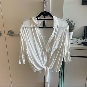 Bobi BEACH CREPE TOP IN IVORY